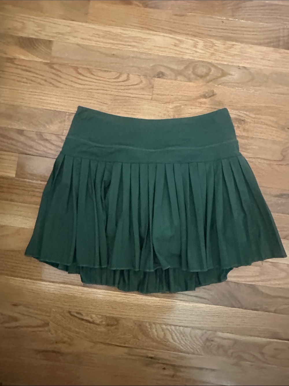 GoldHinge  -forest/ Dark Green - Pleated Skirt/ skort - large LONG/tall